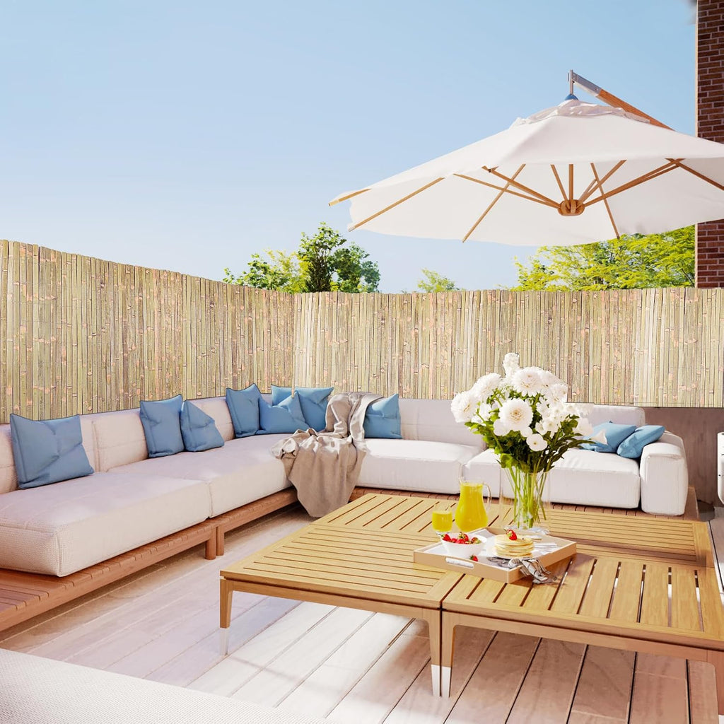Bamboo Slat Fence 4ft x 13ft, Natural Bamboo Fencing, Bamboo Privacy Screen Outdoor, Balcony Privacy Fence for Garden, Balcony, Pool, Patio