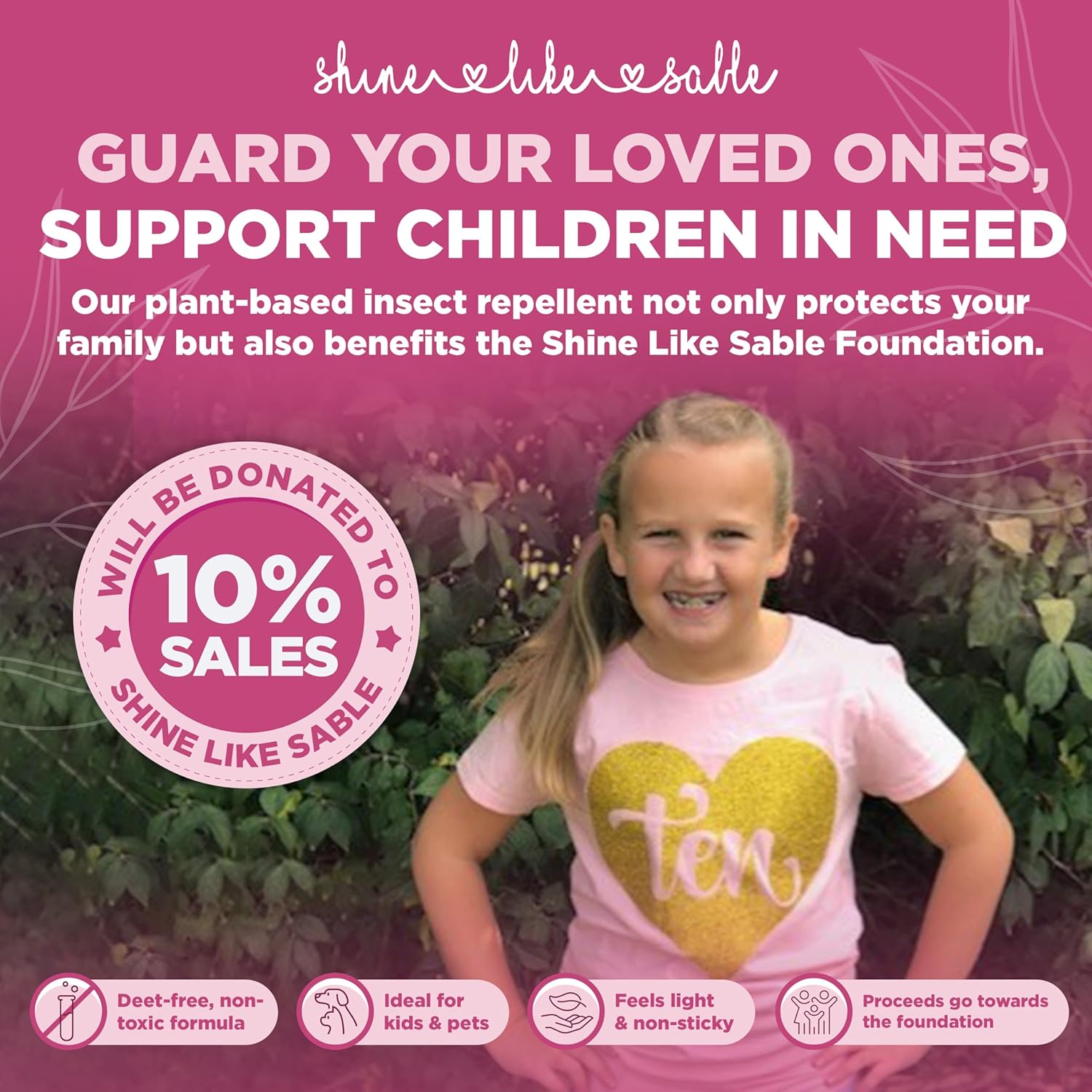 Shine Like Sable Deet-Free Insect & Mosquito Repellent 2 Pack 8oz – Kid & Pet-Safe, Pleasant Insect Repellent w/Lemongrass Oil - Insect Repellent Against Mosquitoes, Gnats, Black Flies, & No-See-ums