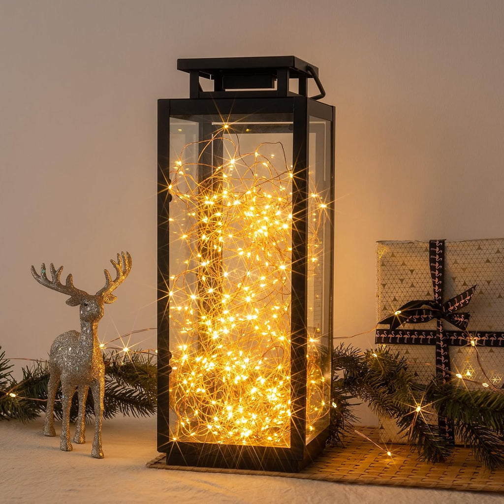 Solar String Lights for Outside,2Pack 66FT 200 LEDs Solar Fairy Lights,Waterproof 8 Modes Button Outdoor String Light for Patio Garden Backyard Tree Wedding Christmas,Copper Wire,Warm White