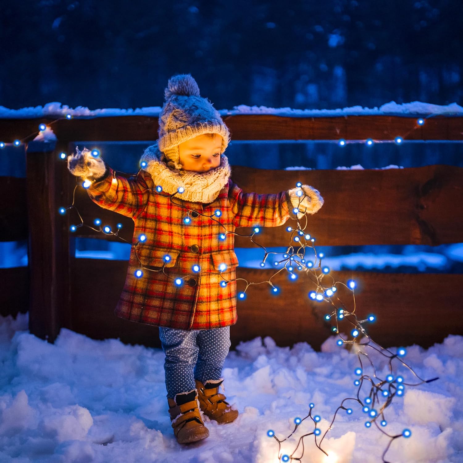 Solar String Lights for Outside, 39Ft 100 LED Solar String Lights Outdoor with 8 Modes，Solar Lights for Outside Waterproof for Yard, Fence,Balcony, Party,Christmas Tree Decorations (Blue)