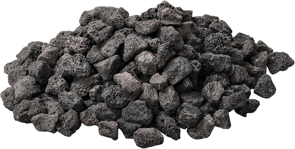 10 lb 0.8-1.2 Inch Small Black Lava Rocks for Fire Pits, Indoor Fireplaces, Outdoor Gas Fire Tables, Garden Landscaping Decoration