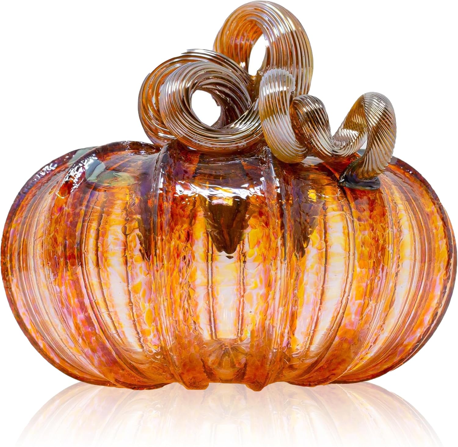 Luke Adams Glass | Handmade Glass Pumpkins | Handmade Table Top Home Decor (Squat, Harvest)