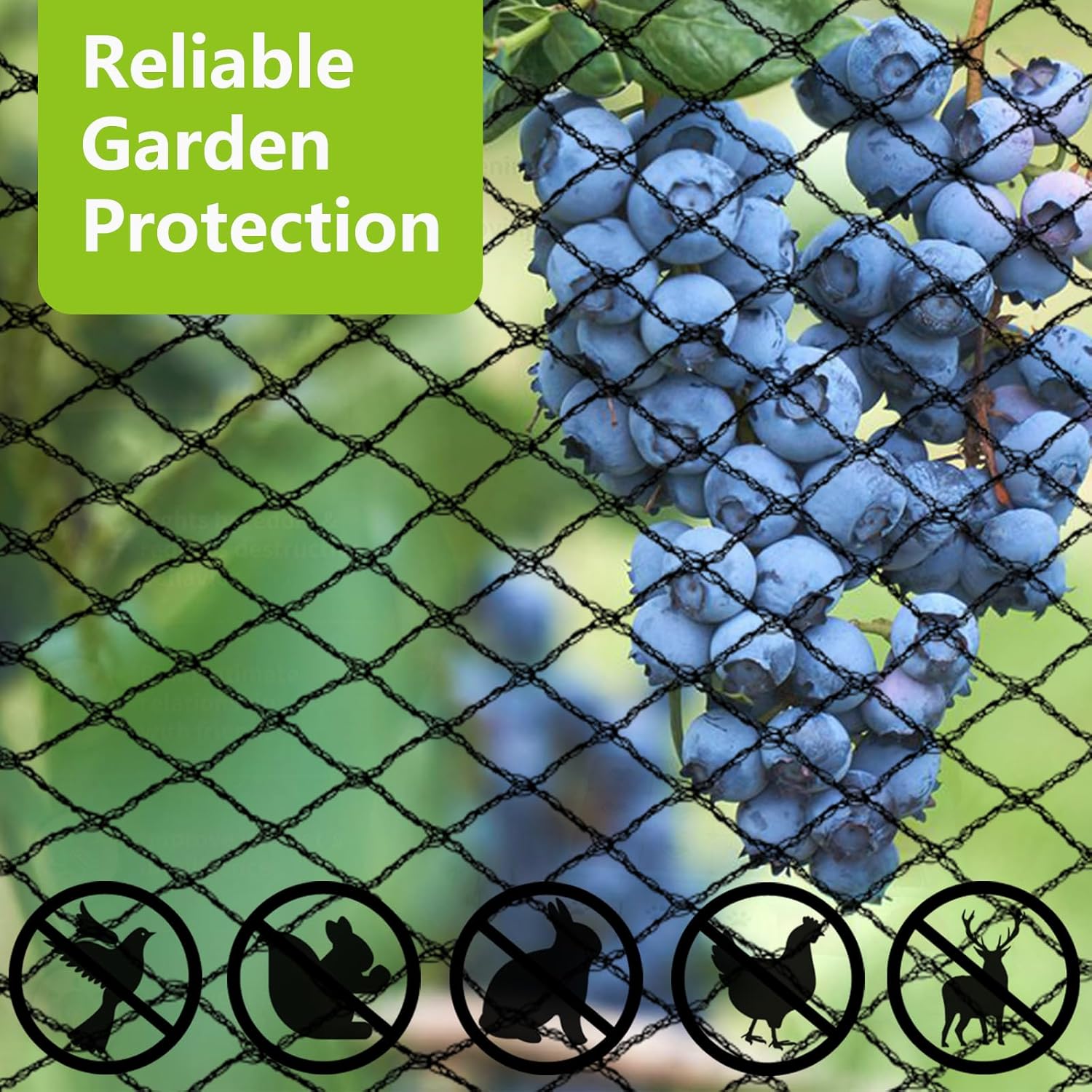 10 x 30 FT Bird Netting for Garden Woven Mesh Garden Netting for Plants, Vegetable, Fruit Trees, Blueberry Bushes, Strawberries Against Birds, Deer, Squirrels and Other Animals