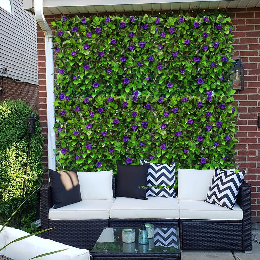 Expandable Fence Privacy Screen for Balcony Patio Outdoor,Decorative Faux Ivy Fencing Panel,Artificial Hedges