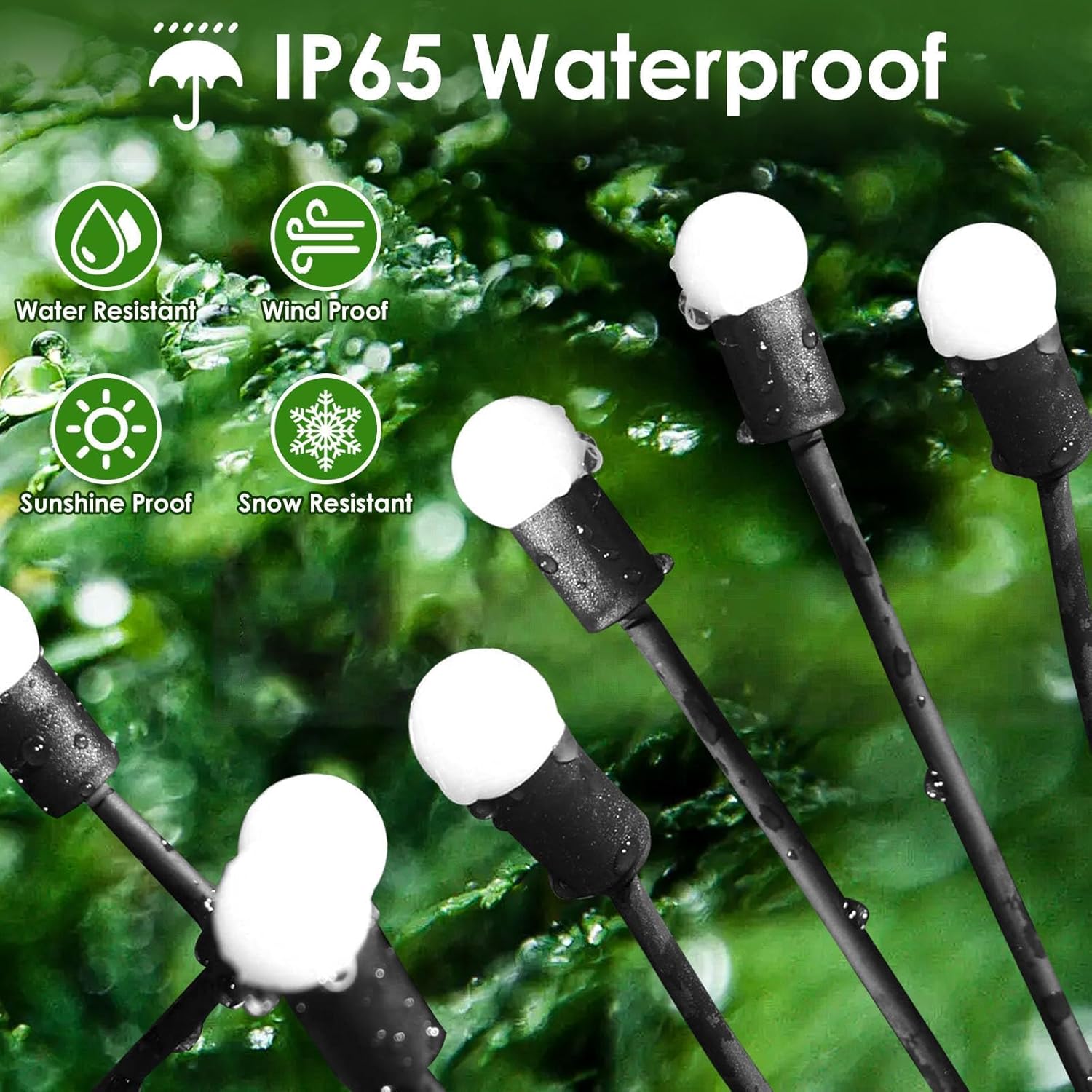 BOSSERN 2025 Solar Lights Outdoor Waterproof, 4 Pack Solar Garden Lights, Firefly Light Outdoor Waterproof, Twinkle Swaying Fairy Light for Yard Patio Pathway Garden Decoration (Cold White)