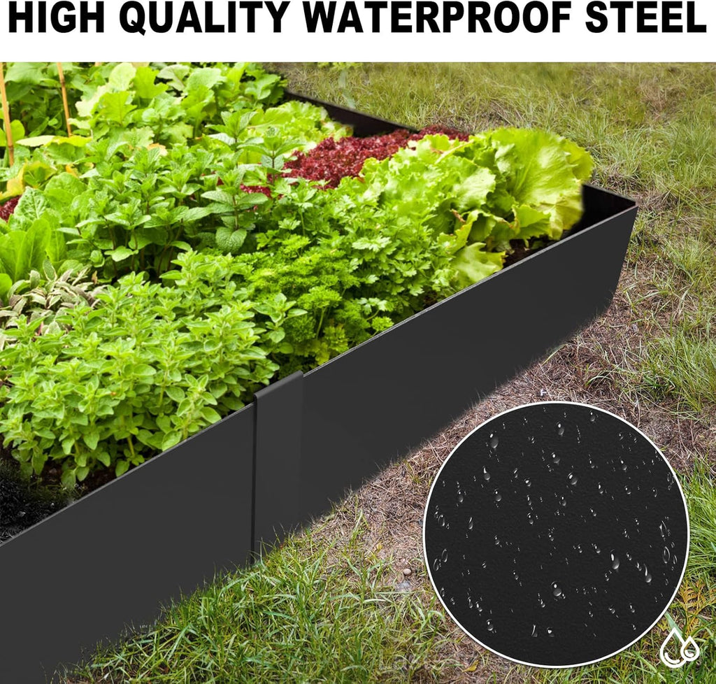 8 Inch Steel Landscape Edging,6 Pack Hammer in Edging for Landscaping, Metal Landscape Edging for Lawn, Pathway, Yard