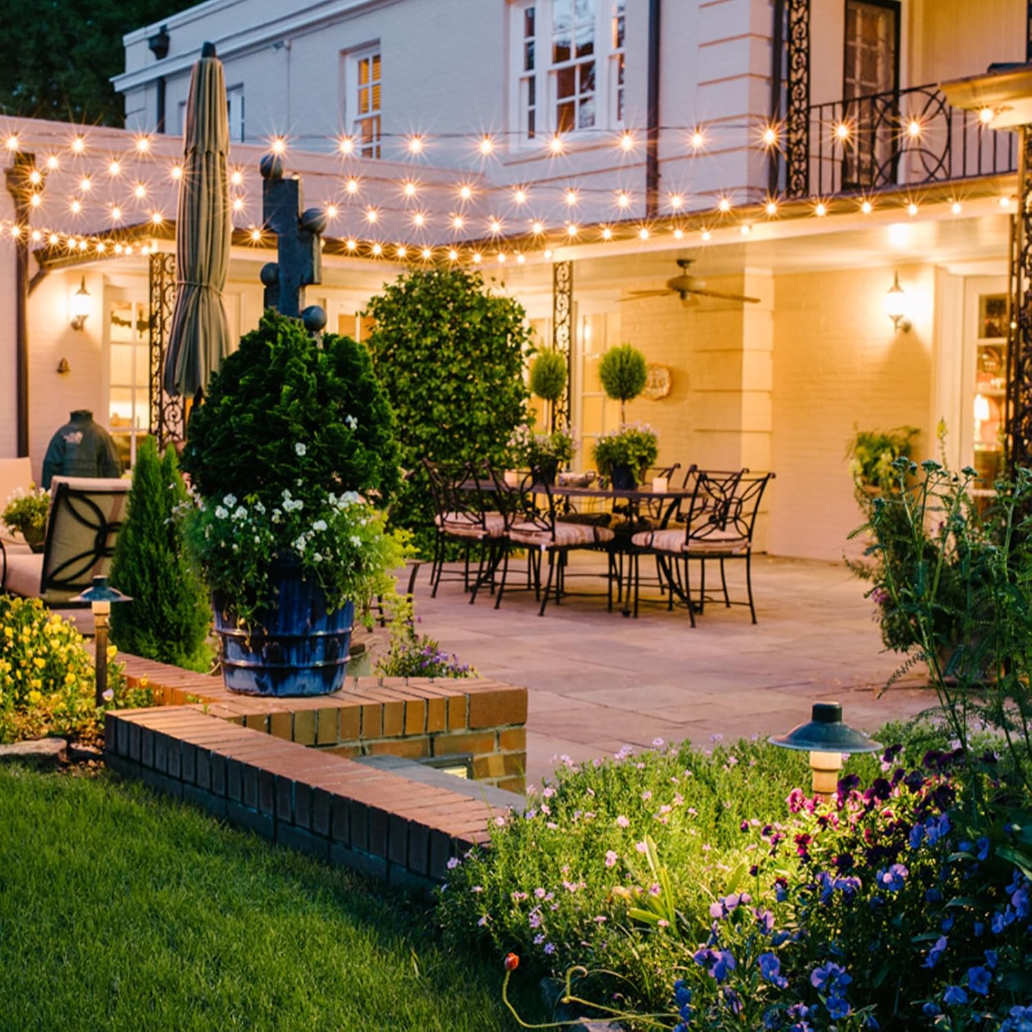 ZJOJO 50FT Outdoor String Lights, G40 Globe Outdoor Lights with 25 Shatterproof LED Bulbs (1 Spare), 2700K Hanging Waterproof Patio Light, Connectable String Lights for Outside Backyard Porch Party