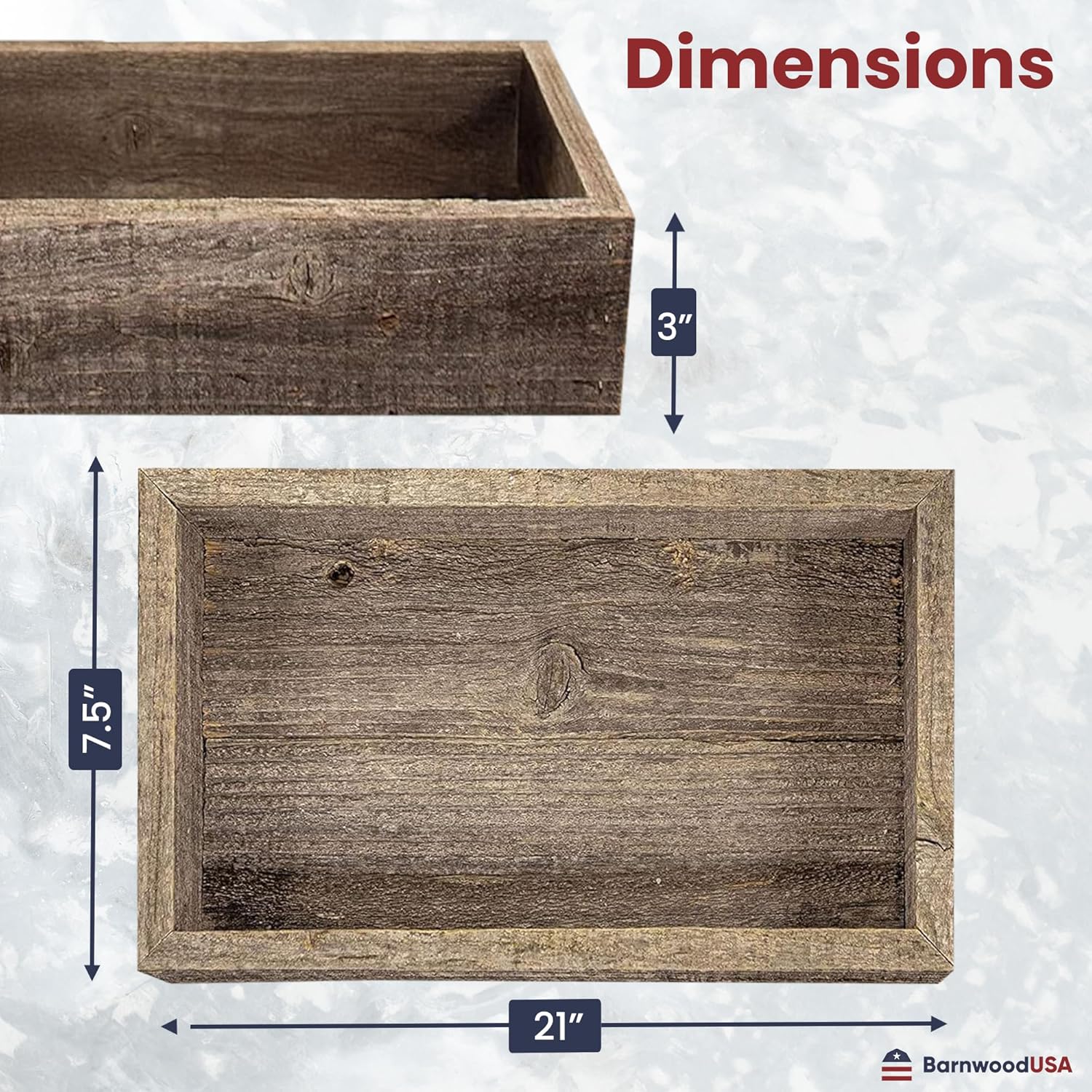 Small Wooden Planter Box – Rustic 1-Pack Wood Window Planter Box Set for Centerpieces & Storage – Durable Wooden Boxes for Decor - Perfect Toilet Basket for Bathroom Organizer