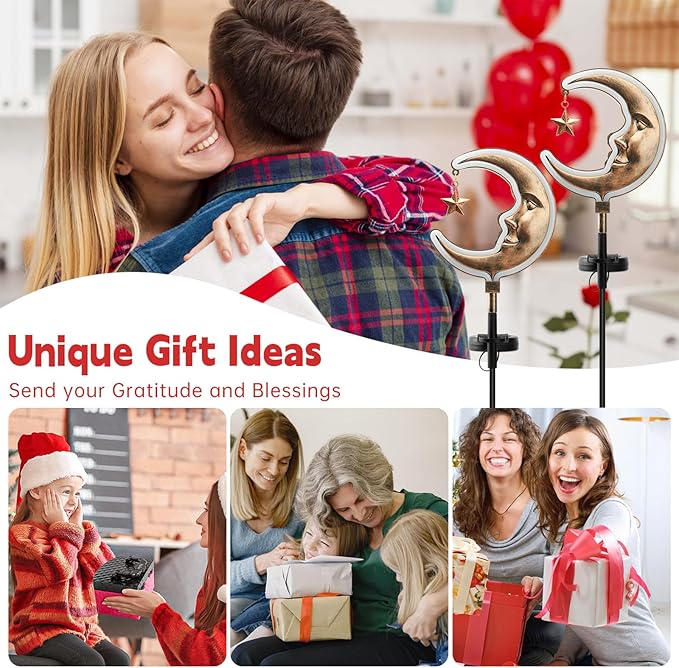 Solar Outdoor Garden Lights - Outdoor Decor Butterfly Neon Lamp Patio Path Decor(2 Pack) (Copper Moon)