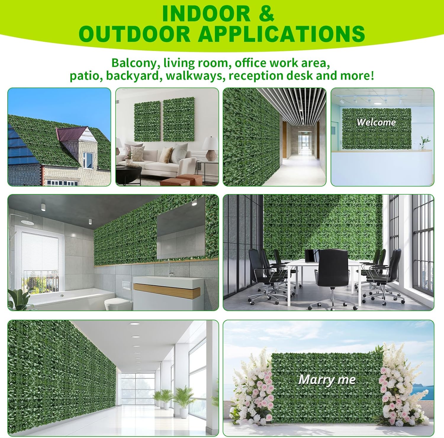 Artificial Ivy Privacy Fence Screen 40x120in Privacy Hedges Wall Faux UV-Anti Panel for Indoor Outdoor Garden Balcony Decor