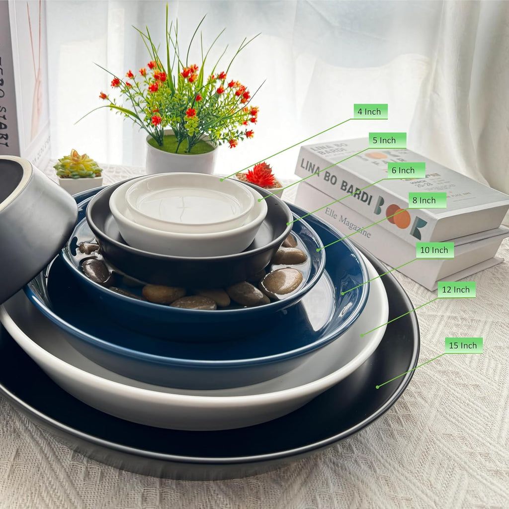 Plant Saucer Tray of 2 Pack 6 Inch, 7 inch (6.7 Inch) Plant Saucer Tray, Heavy Duty Glazed Ceramic Plant Saucers for Indoors & Outdoor, Flower Plant Water Trays for Pots Planter