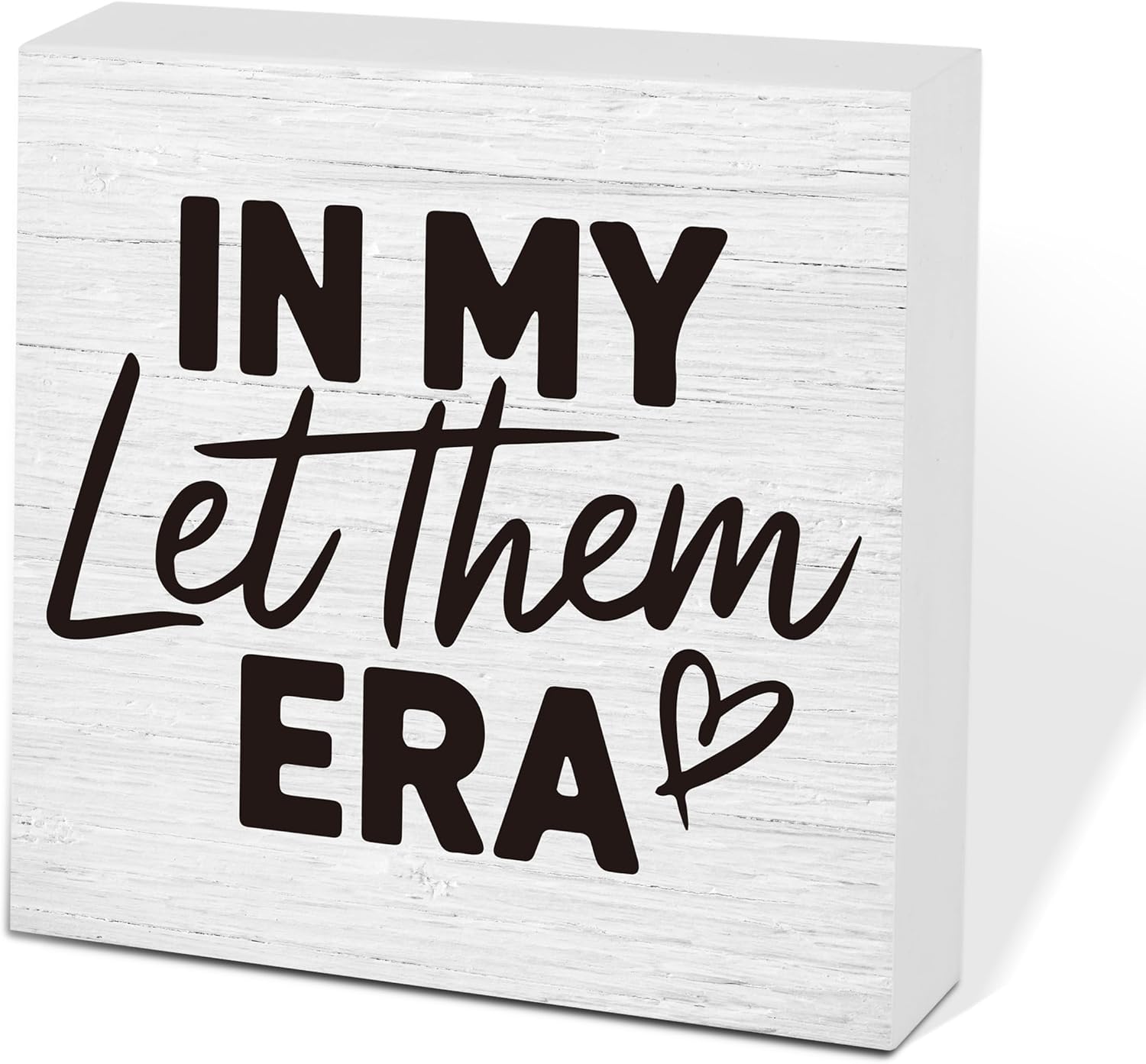 Let Them Wooden Sign, Desk Decorations For Women Office, 5x5 Inch Farmhouse Funny Office Decor Wood Box Sign, Desk Shelf Cubicle Accessories, Appreciation Gifts for Coworkers Boss, 08