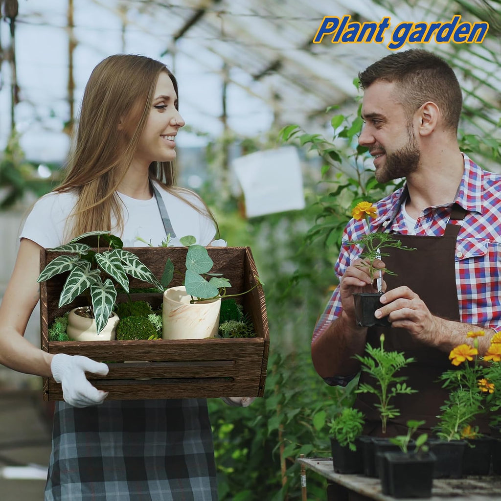 ELONG HOME Wooden Crate, 2 Pack Fast Assemble Rustic Wooden Crates for Storage, Decorative Farmhouse Wooden Crate Basket, Vintage Wood Crates Display for Fruits and Vegetables