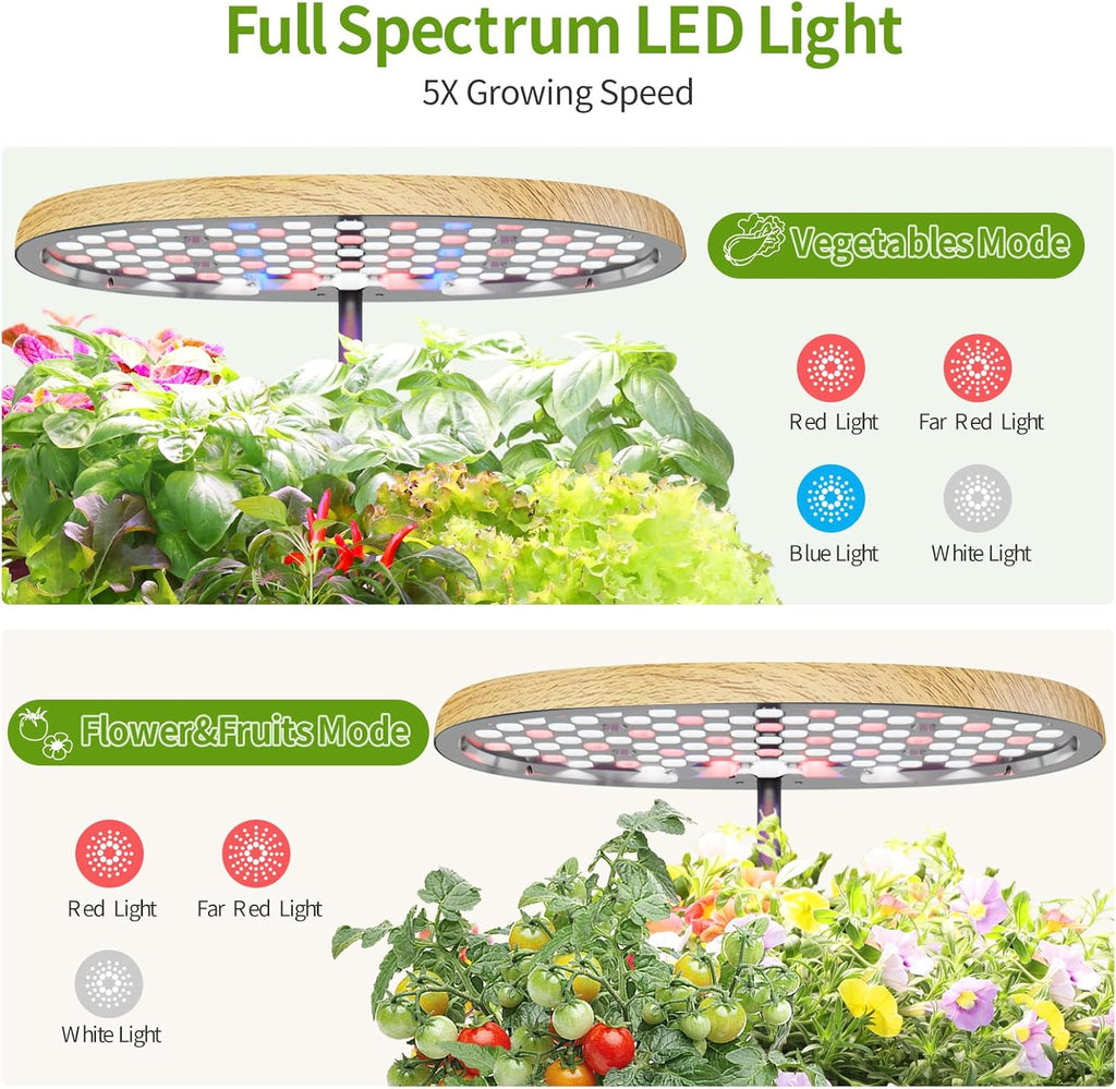 12 Pods Hydroponics Growing System Indoor Herb Garden with LED Growth Lamp Smart Water Pump Plant Germination Kit (No Seeds) Home Kitchen, Gift Ideas for Women Men