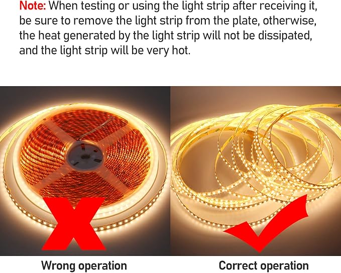 24V 65.6ft/20m LED Strip Light Warm White 3000K 2400LEDs High Brightness 12000LM SMD2835 Flexible No-Waterproof IP20 LED Tape for Kitchen Backyard Hallways Stairs Decoration(No Power Supply)