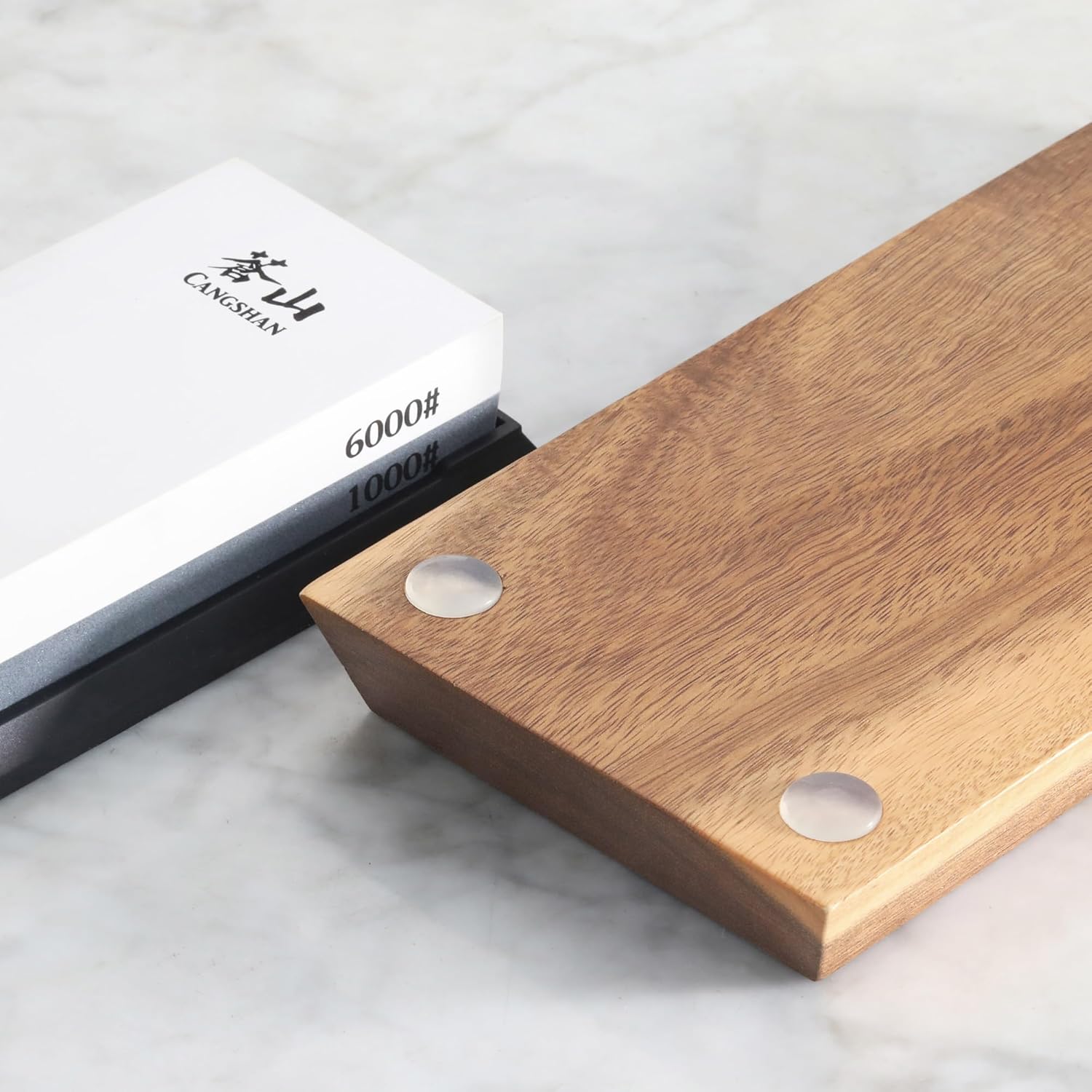 Cangshan 503800 Dual-Sided Whetstone Knife Sharpener 1000/6000 Grit