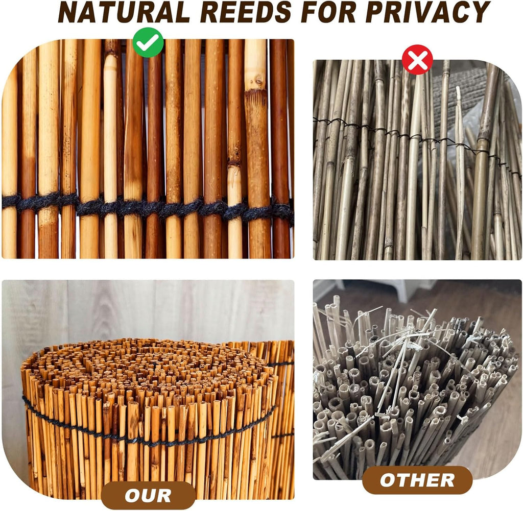 Bamboo Fence,Reed Fencing 4Feet High Bamboo Privacy Screen Outdoor for Patio, Reed Screen for Privacy Garden Backyard Balcony,4x10FT