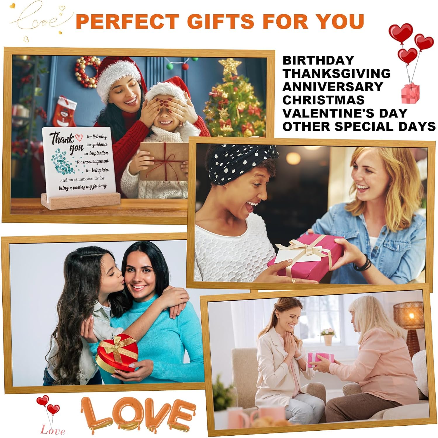 Thank You Teacher Appreciation Gifts for Mom Dad Grandma Mentor Guidance Coach Godmother, Gratitude Gifts Teacher's Day Mother's Day Gifts Father's Day Appreciation Decor Plaques