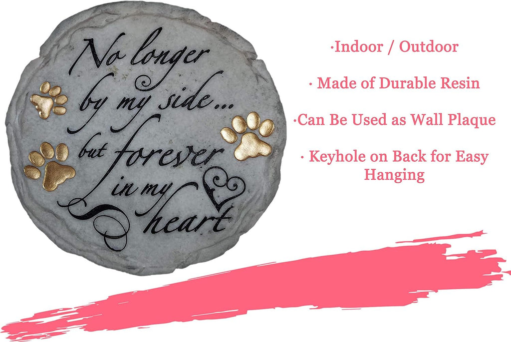 Spoontiques - Garden Décor - No Longer by My Side Stepping Stone - Decorative Stone for Garden, 9.63" Diameter