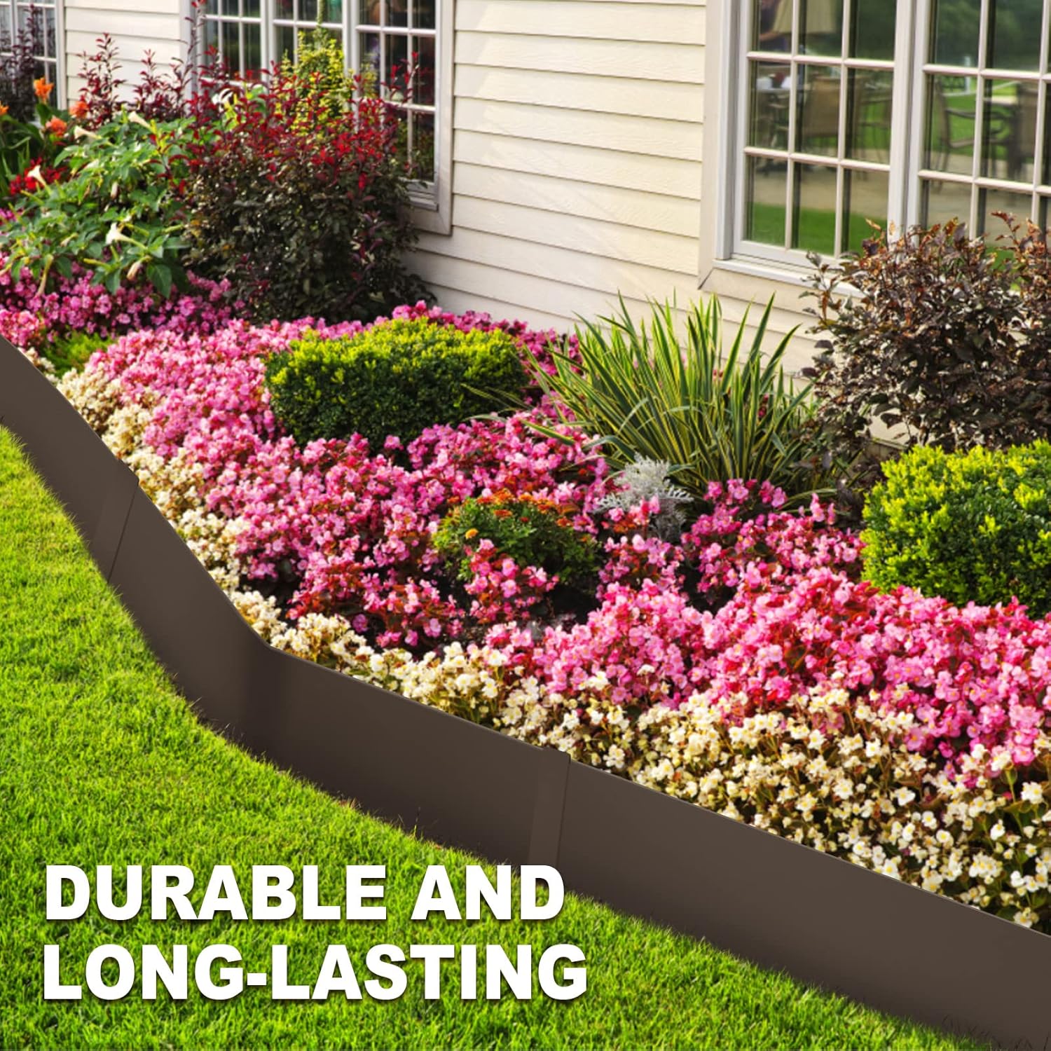 8 Inch Metal Landscape Edging, 6 Pack Heavy Duty Galvanized Steel Garden Edging, Hammer-in Metal Edging for Landscaping for Lawn, Pathway, Yard