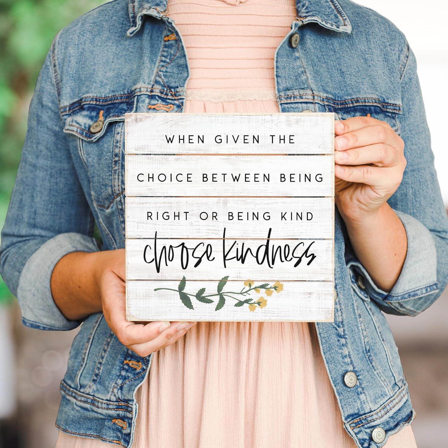 Simply Said, INC Perfect Pallet Petites 8" x 8" x 1" Rustic Wood Sign - Choose Kindness