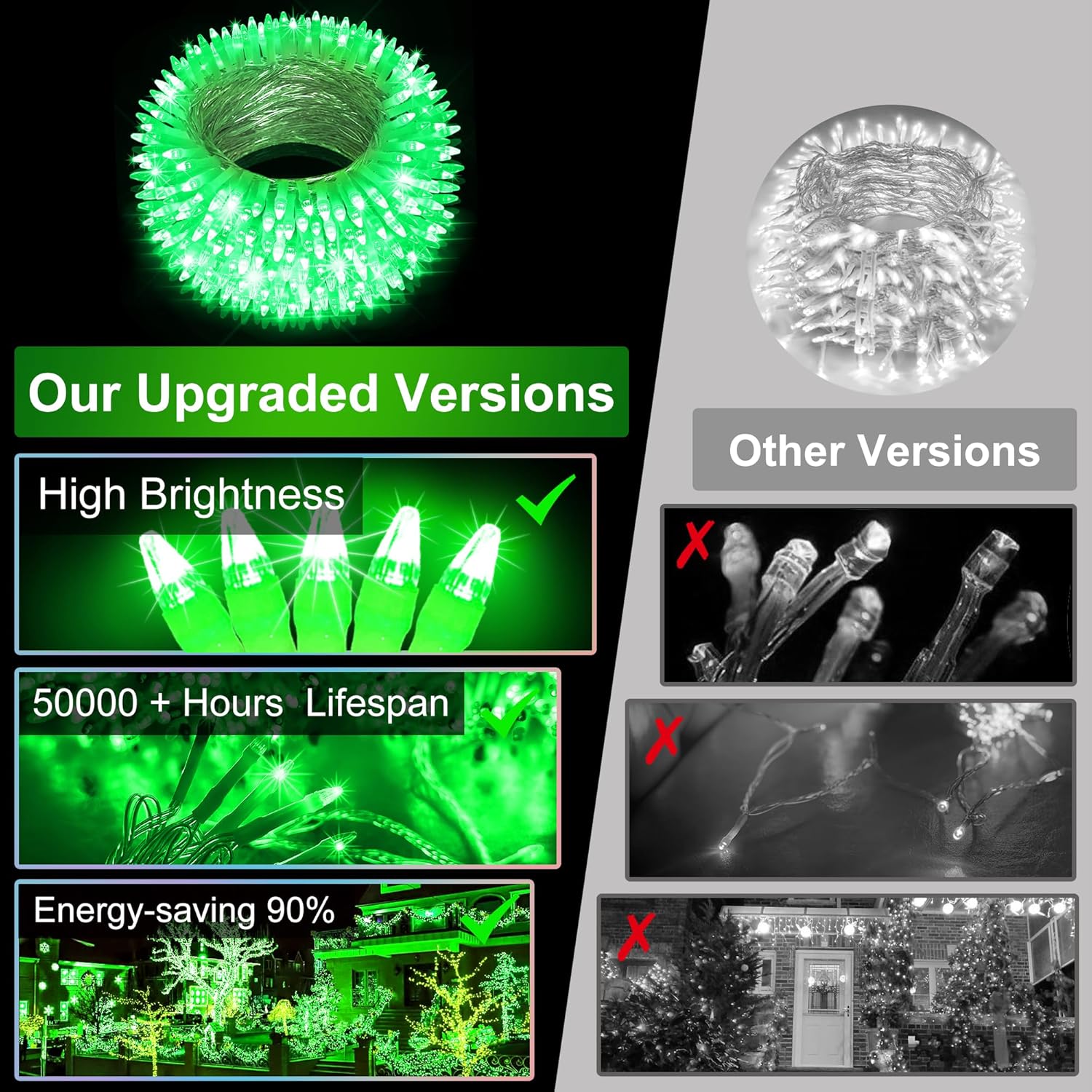 1500 LED Christmas Lights Outdoor Use, 492ft 8 Lighting Modes Fairy Lights for Outside, Christmas Tree Lights Outdoor IP44 Waterproof for Xmas Patio Yard Fence Deck Balcony Garden Decor Green