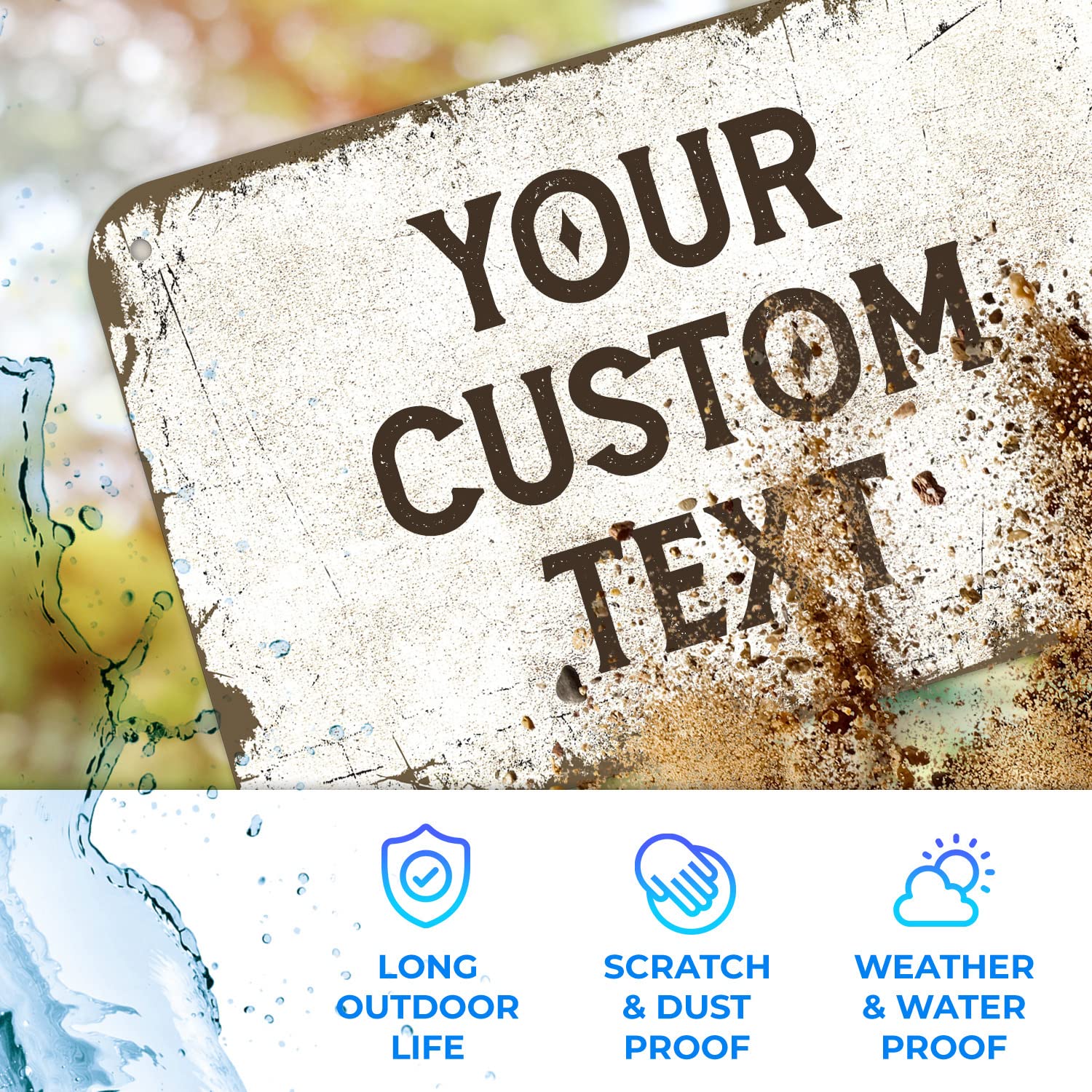 Rustic Custom Sign, Personalized Metal Signs, Gift for Him Men Dad, Man Cave, Indoor and Outdoor Use 12x18 Inches, ACM, Fade Resistant, Made in USA