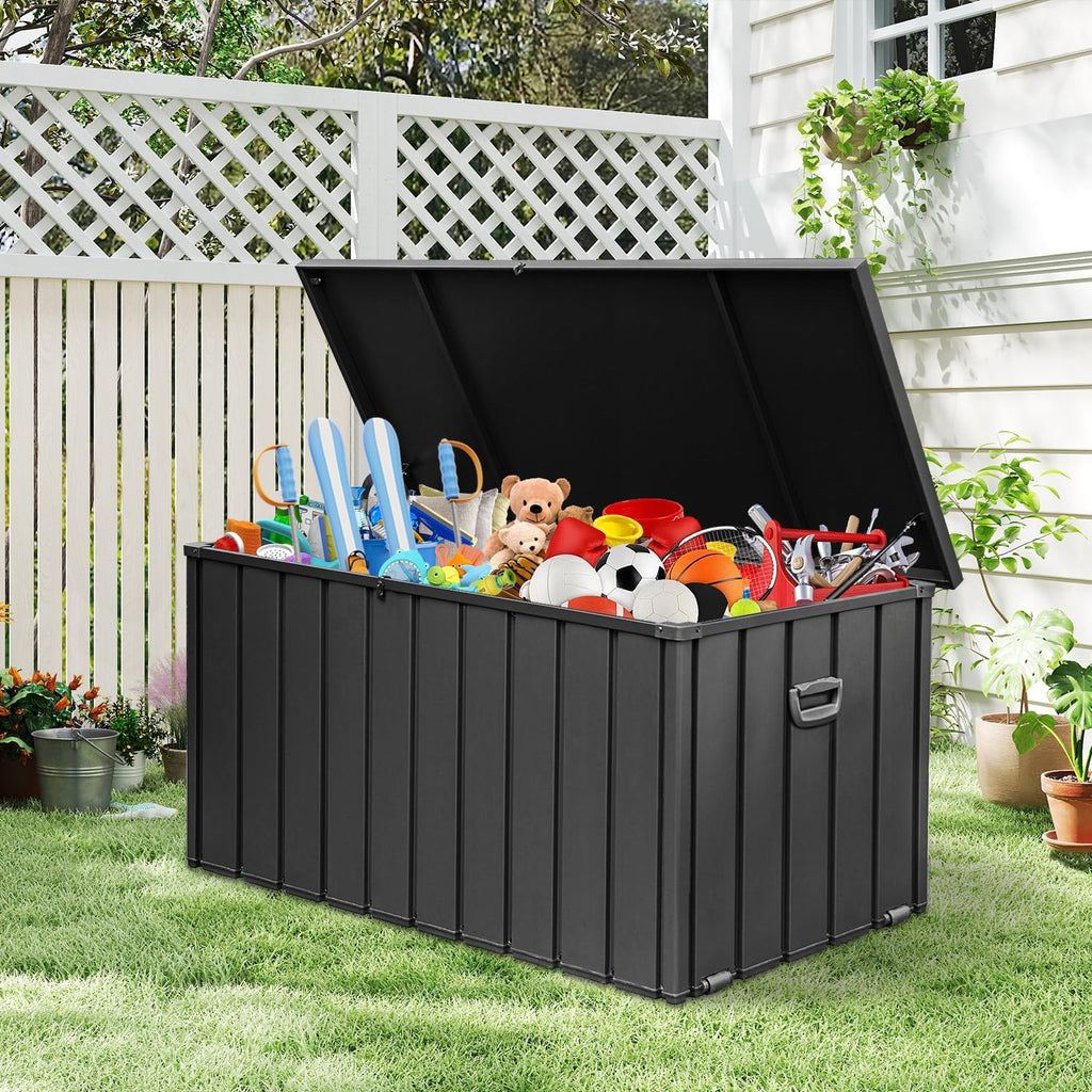 Domi 200-Gallon Outdoor Storage Box – Waterproof, Lockable Storage Cabinet for Patio Furniture, Garden Tools & Pool Supplies – Large Metal Storage for Cushions, Toys & More