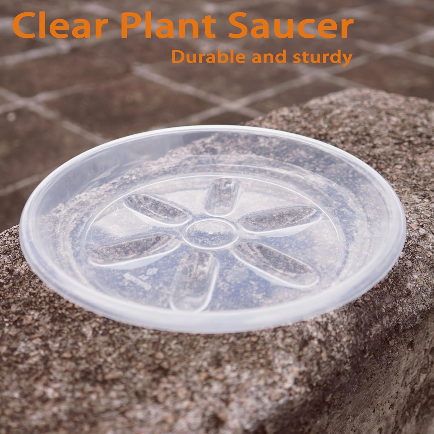 12 Pack of Plant Saucer 6 8 10 inch, Heavy Duty Clear Plastic Plant Saucers, Plant Drip Trays for Indoors Outdoor, Plant Water Plate for Planters