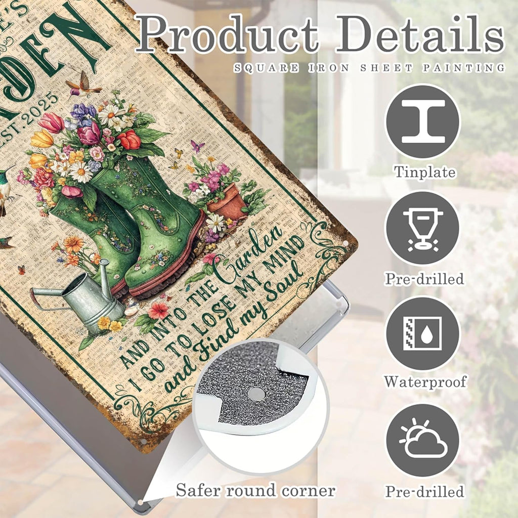 Custom Sign, Personalized Metal Signs, Customize for Office, Business, Workplace, Office, Home, Delivery Signs, Metal Sign With Your Own Image, Text,Photo, Pets, Kids Art Made in USA (Garden 05)