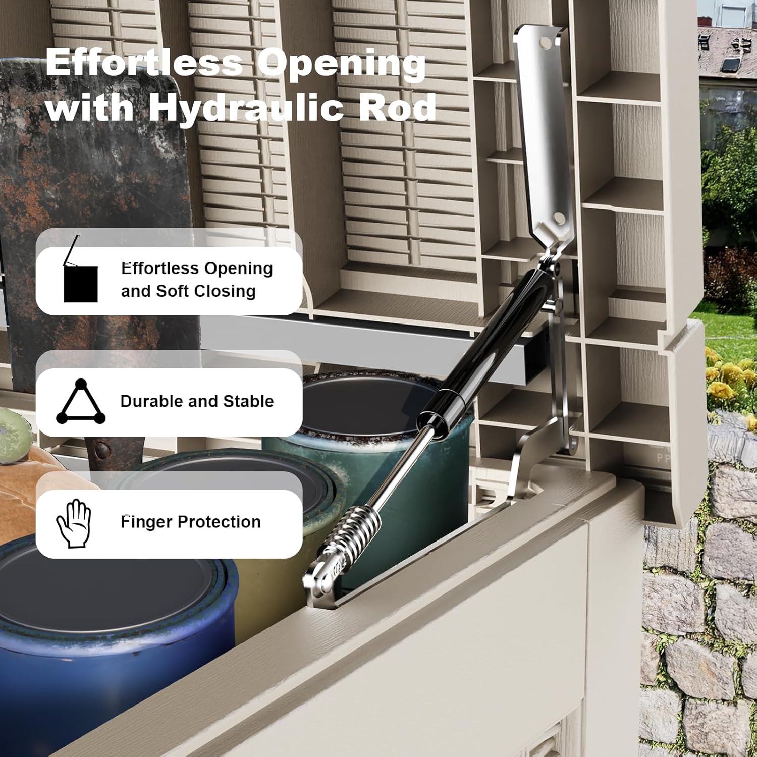 260 Gallon Outdoor Deck Box,Storage Lockable Waterproof Patio Furniture,Garden Tools,Cushions,Pool Accessories Outside Storage Resin Box(Grey)