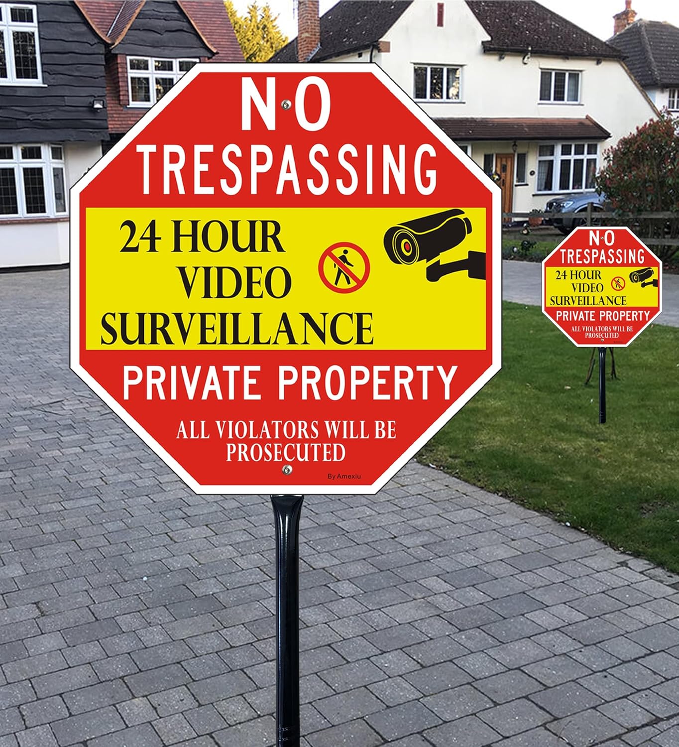 2Pcs 54 Inches Heavy Duty Metal Stakes for Yard Sign, with Screws Hardware, for Outdoor Lawn Bar Parking Garage Event,Black