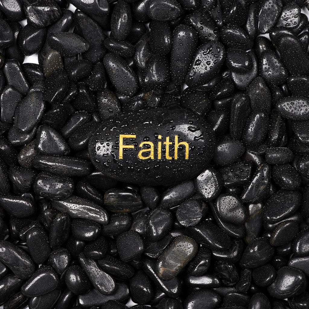 11lbs Black Natural River Rocks, High-Polished Pebbles for Plants Garden, 0.3-0.8 inch Decorative Stones, Ideal for Fish Tank, Vases, Home Decor and Garden Landscaping,Black