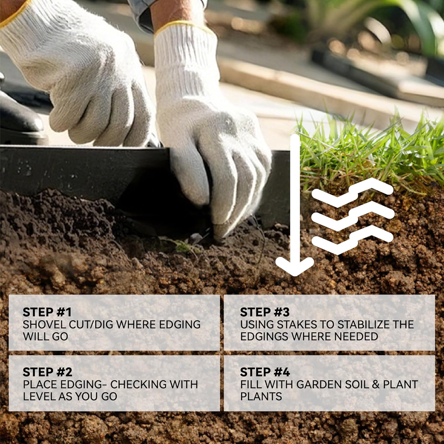 Metal Garden Landscape Edging with 16Pcs Stakes, 10" x 50Ft Galvanized Steel Lawn Edgings Roll Flexible Coil Border for Landcaping,Flower Bed,Black