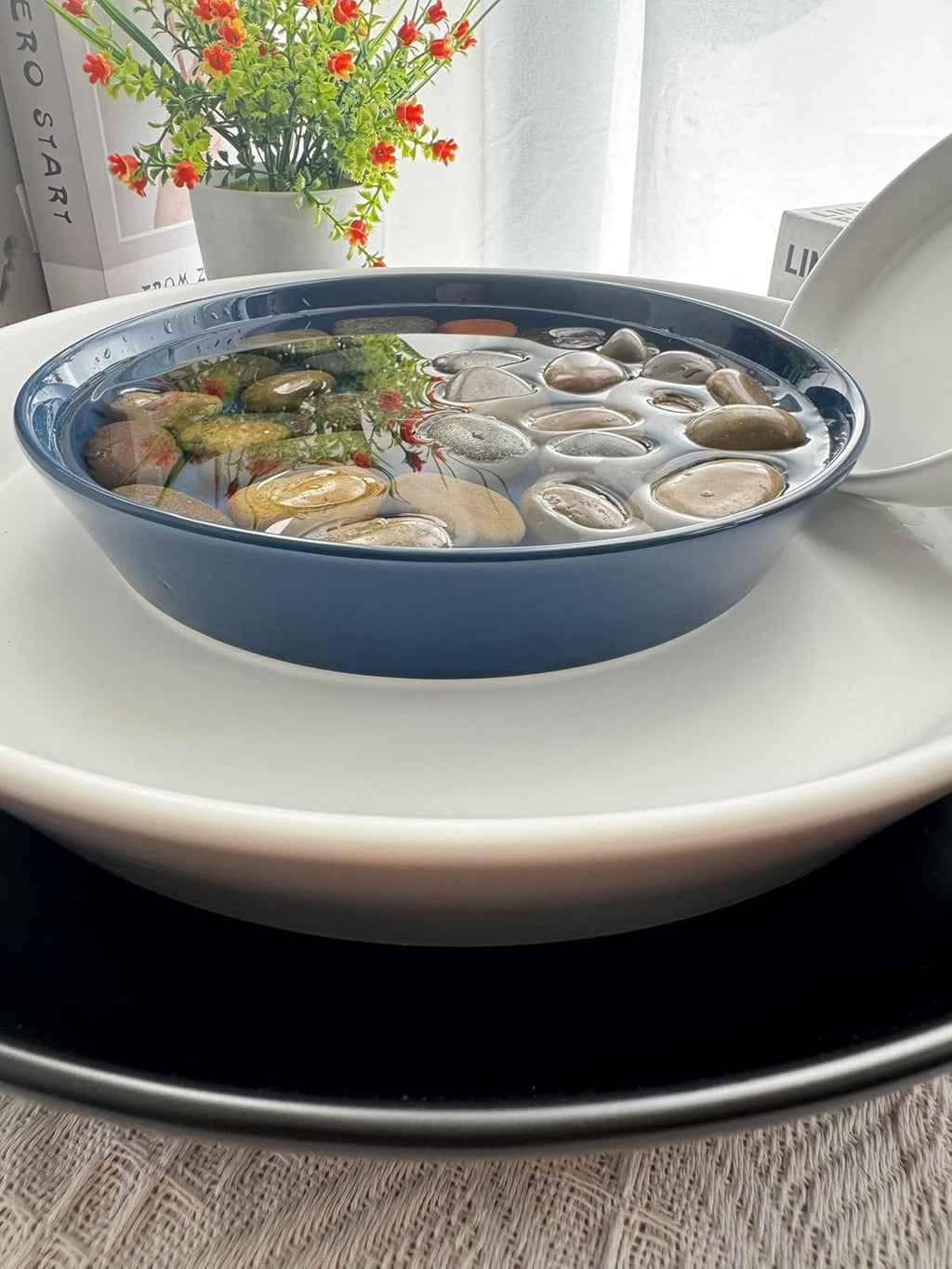 Ceramic Plant Saucers, 10 Inch (11 Inch) Plant Trays, Durable Round Glazed Ceramic Flower Plant Water Drip Tray for Pots Planter, Heavy Duty Plant Dish Plant Plate to Catch Water for Indoor & Outdoor