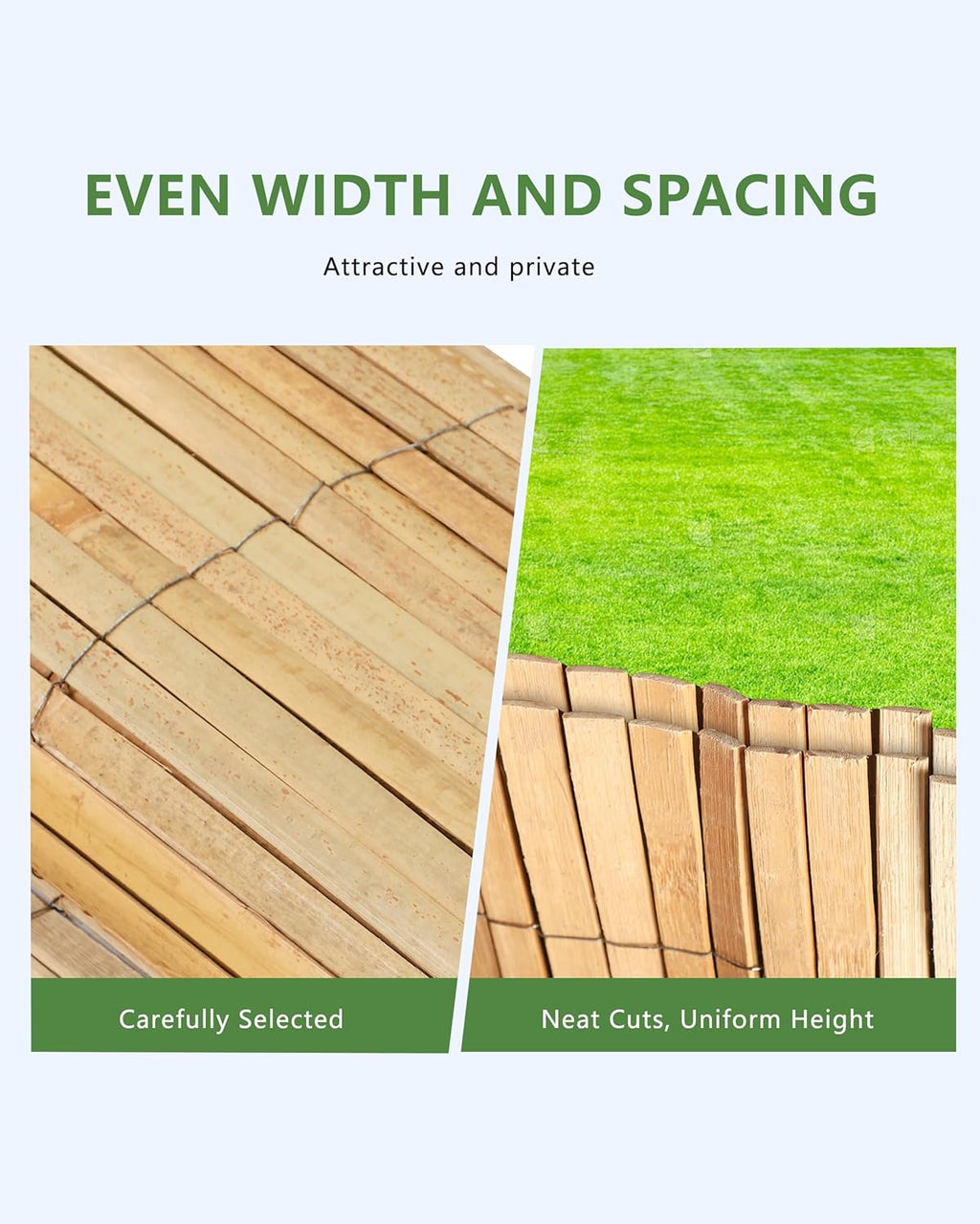 4ft x 13ft Natural Bamboo Slat Screening Roll, Outside Bamboo Privacy Fencing, Privacy Screen Panels for Garden, Outdoor