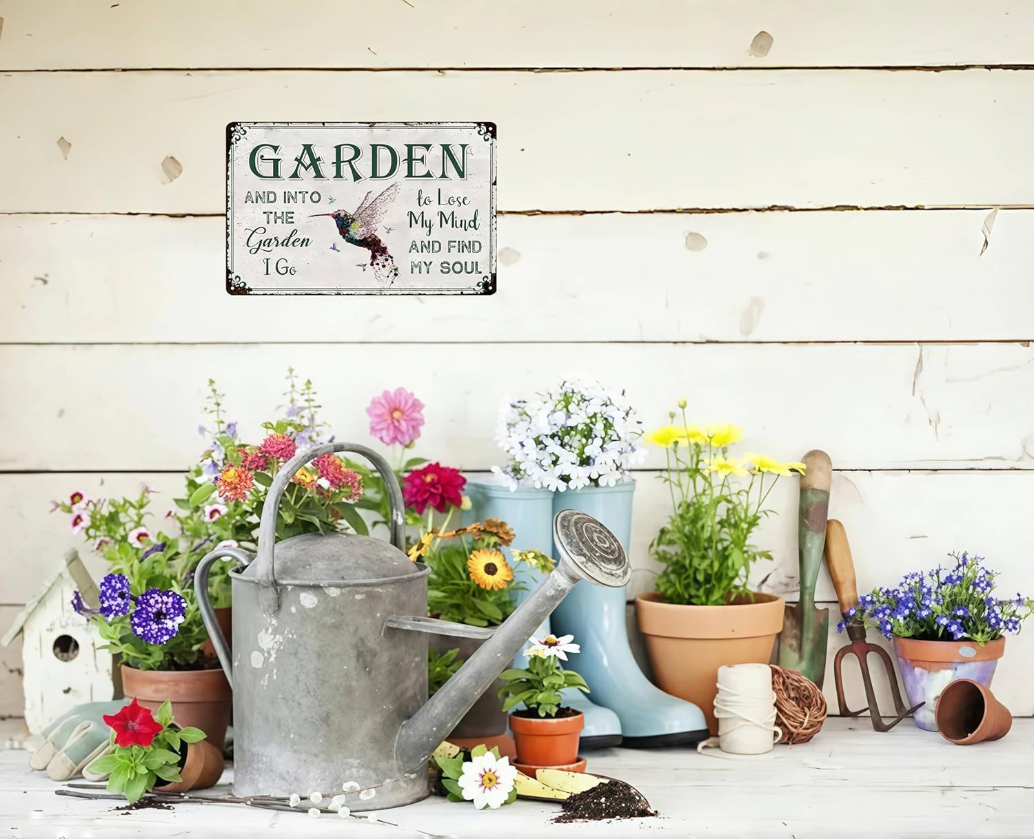 Bestylez Gardening Gifts Vintage Gardening Signs Into The Garden To Lose My Mind Tin Sign for Home Garden Greenhouse Living Room Bedroom Yard Cottage Outdoor Decor 8X12 Inch (3358)