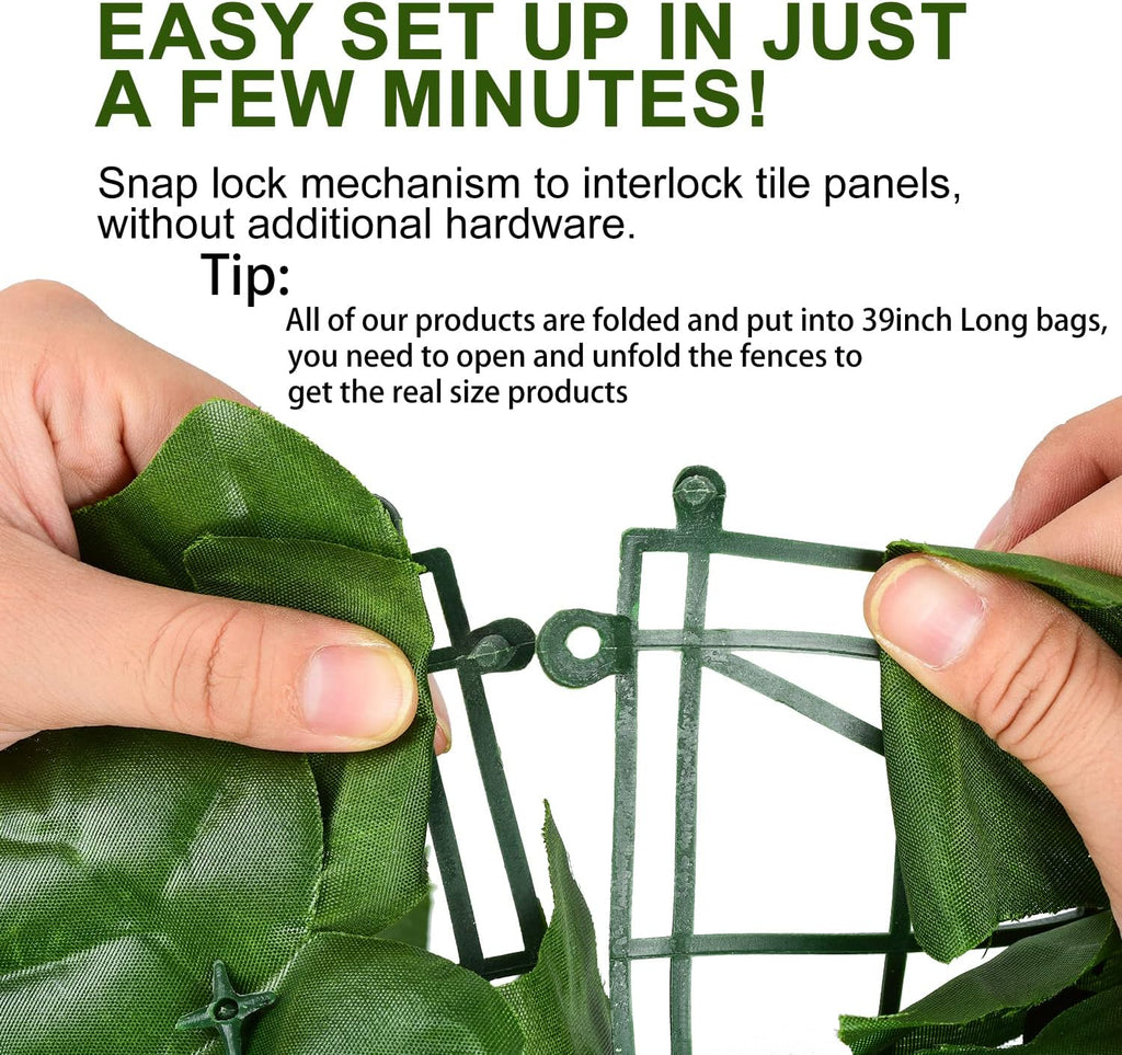 DearHouse Artificial Ivy Privacy Fence, 118x78.7in Artificial Hedges Fence and Faux Ivy Leaf Decoration for Outdoor Decor, Home, Garden Decor