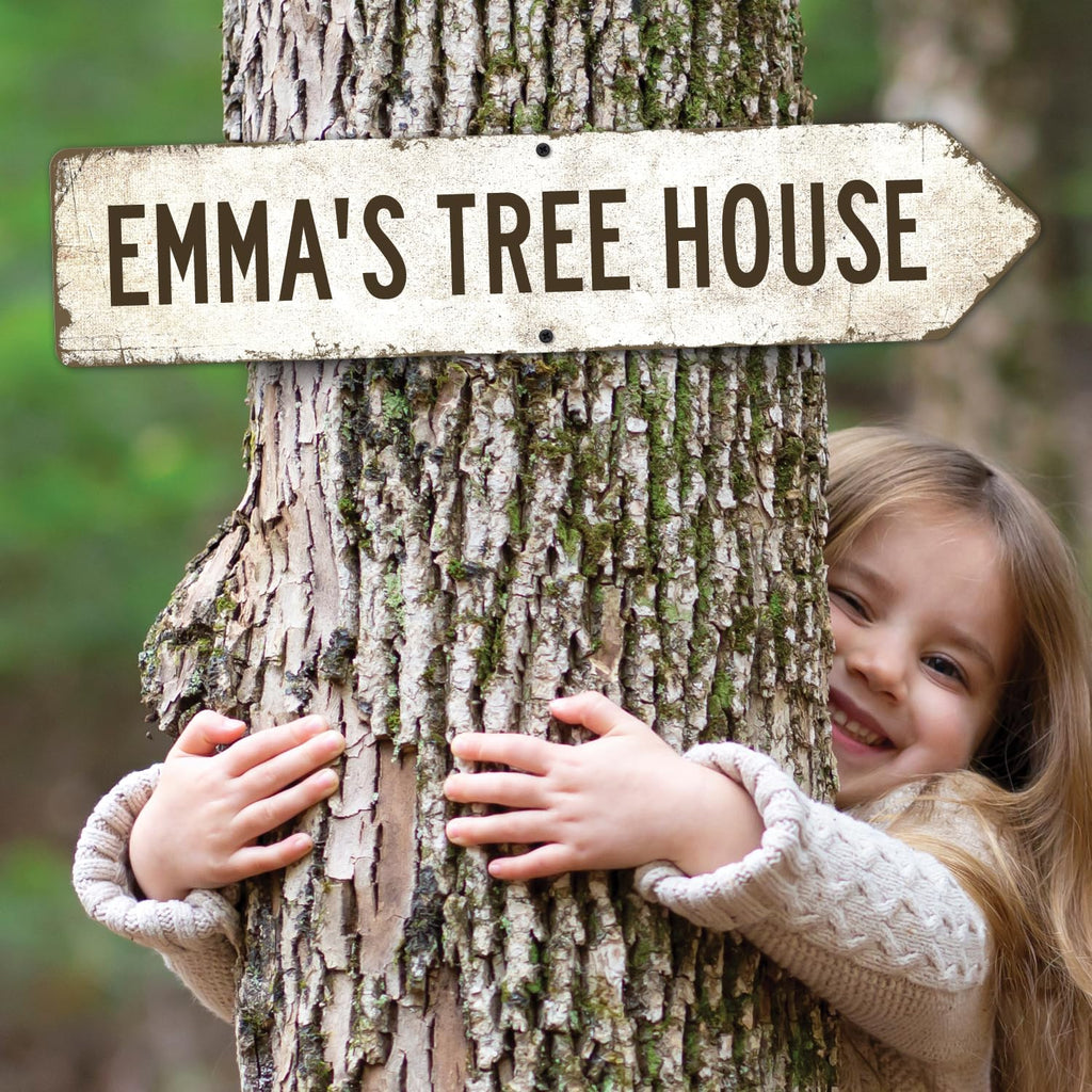 Rustic Custom Sign, Personalized Right Directional Metal Composite Street Sign for Indoor and Outdoor Use 4x18 Inches, ACM Made in the USA