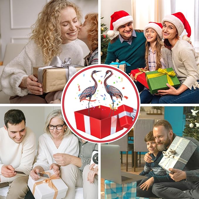 Kircust Garden Crane Statues Patina Heron Decoy, Standing Metal Crane Sculptures Bird Yard Art for Outdoor Decor, 47-48 Inch, Set of 2