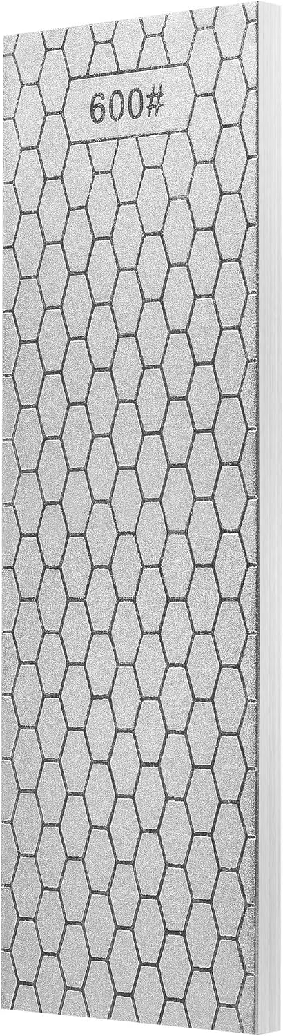S SATC Diamond Sharpening Stone 2 Side Grit 600/1200 Diamond Plate Honing Stone 8-inch Hone Sharpener White