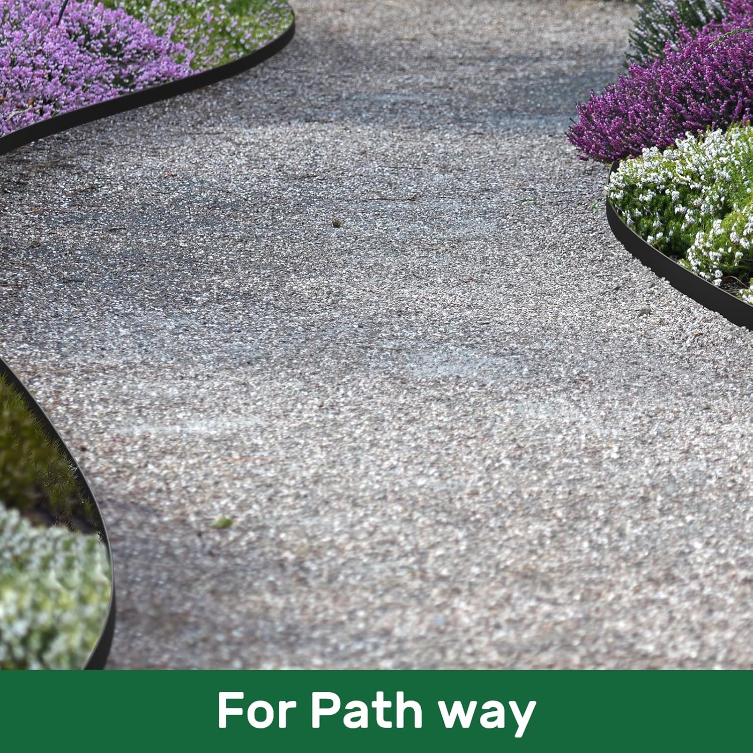 AGTEK Garden Edging 92FT Landscape Edging Kit 2 Inch Height Plastic Garden Border No Dig Lawn Border for Yard Flower Bed with 84 Stakes