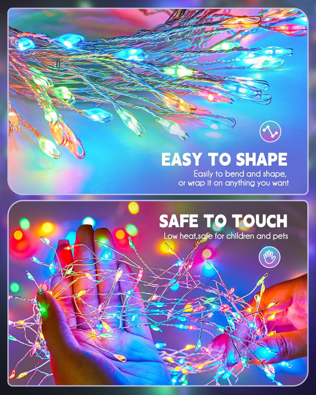 Brightown Solar String Lights, 20FT 240 LED Outdoor Decorations (Multicolor, 19.6Ft)