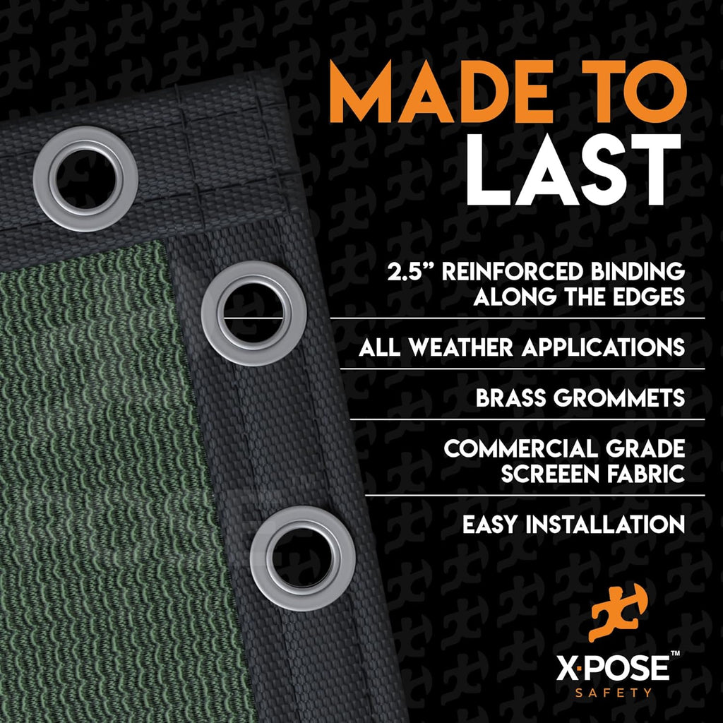 Xpose Safety Privacy Fence Screen 8.5’ x 100’ – Heavy Duty Green Mesh with 90% Visibility Block, UV Protection – for Garden, Yard, Nursery, Kennel, Dog Run, Greenhouse