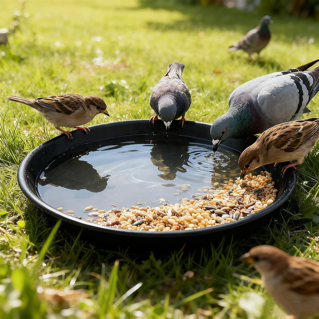 TITE Plant Saucer 14 inch,Heavy Large Planter Durable Thicker Plastic Plant Trays for Indoors and Outdoor,Plant Saucer Drip Trays,Black (14 inch, Black)