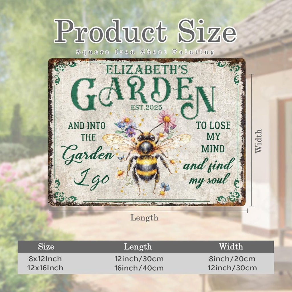 Custom Sign, Personalized Metal Signs, Customize for Office, Business, Workplace, Office, Home, Delivery Signs, Metal Sign With Your Own Image, Text,Photo, Pets, Kids Art Made in USA (Garden 01)