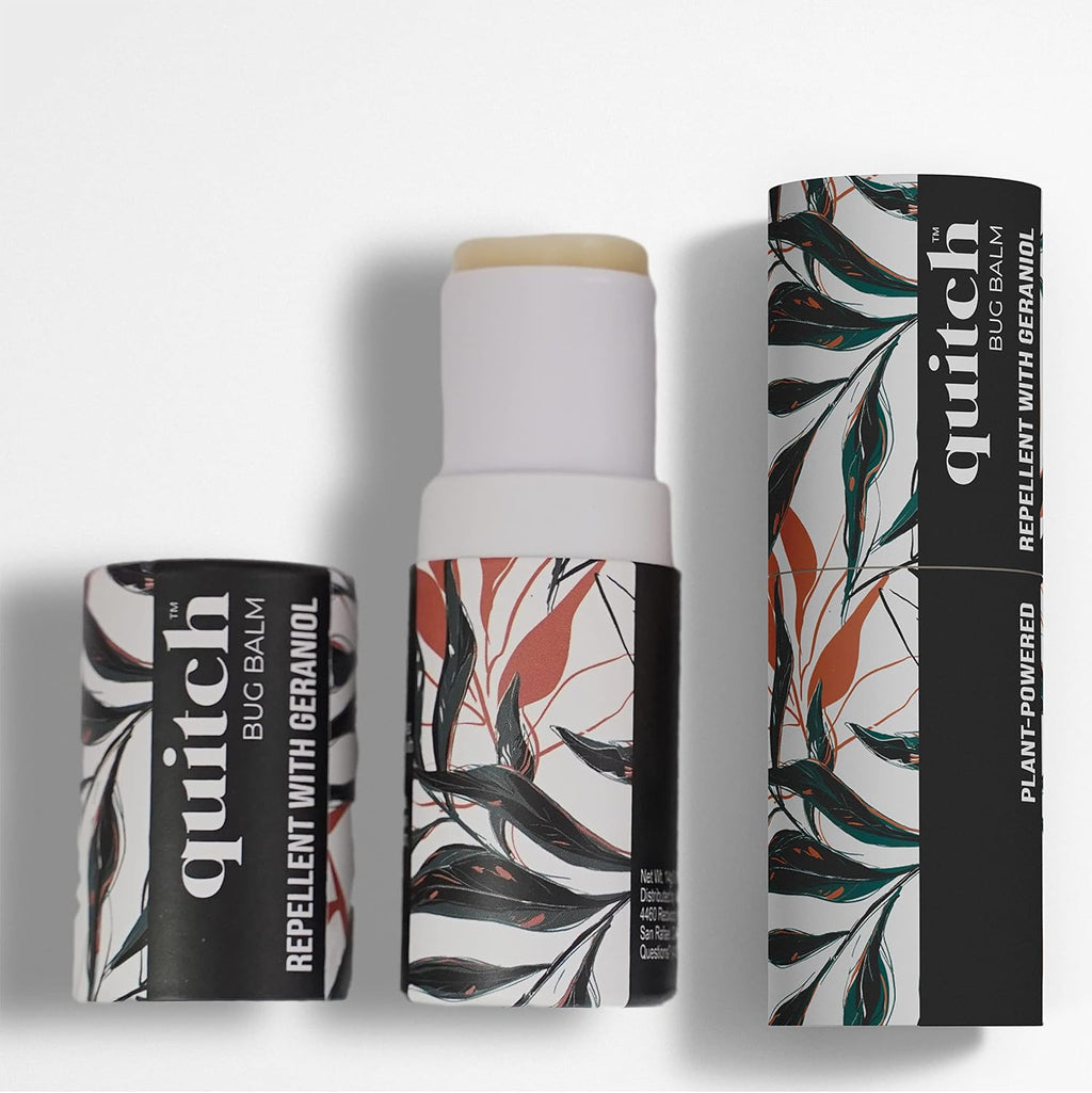 Quitch Mosquito Bug Repellent Balm, Bug Spray Alternative Insect Repellent Travel Size, DEET-Free Vacation Essentials Cruise Must Have, Natural Bug Repellent Wipes Alternative, Made in The USA