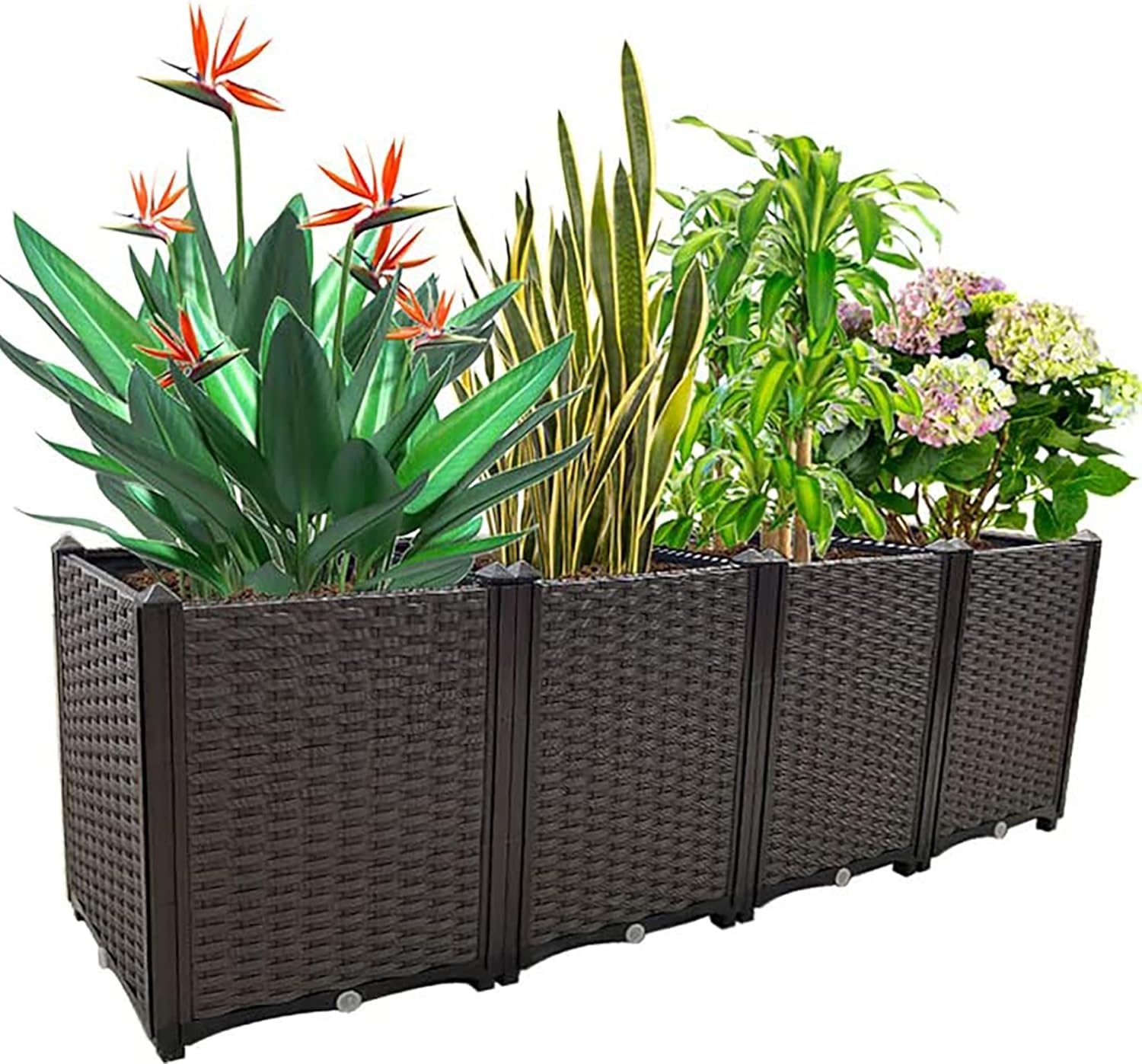 Large Planters for Outdoor Plants Raised Garden Bed Elevated Rectangular Garden Box Kits for Gardening, Vegetables, Flowers and Herbs in Backyard Patio Balcony
