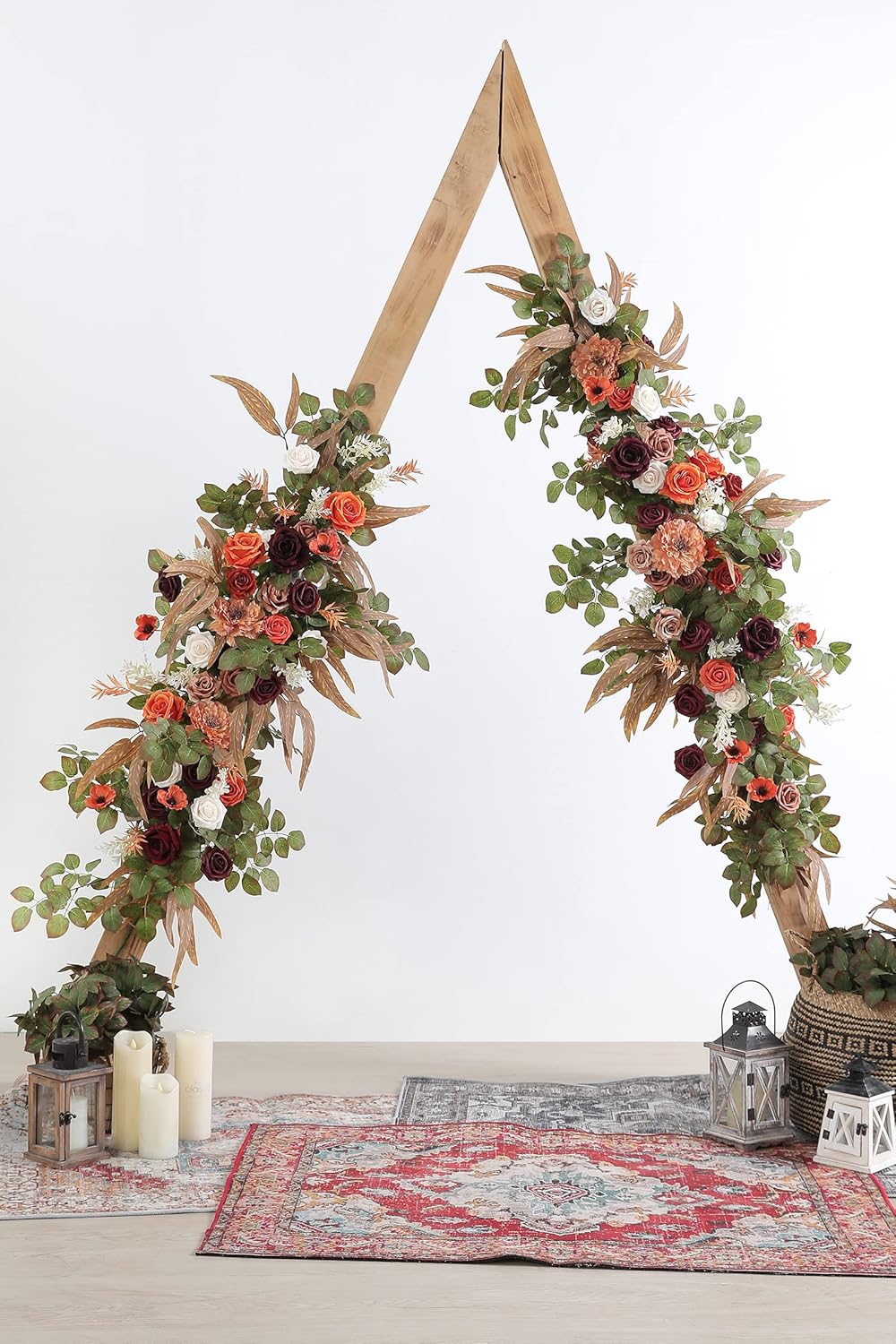 Artificial Flowers Combo Box Set Silk Fake Flowers with Foliage for DIY Wedding Bouquet Cake Flower Table Centerpieces