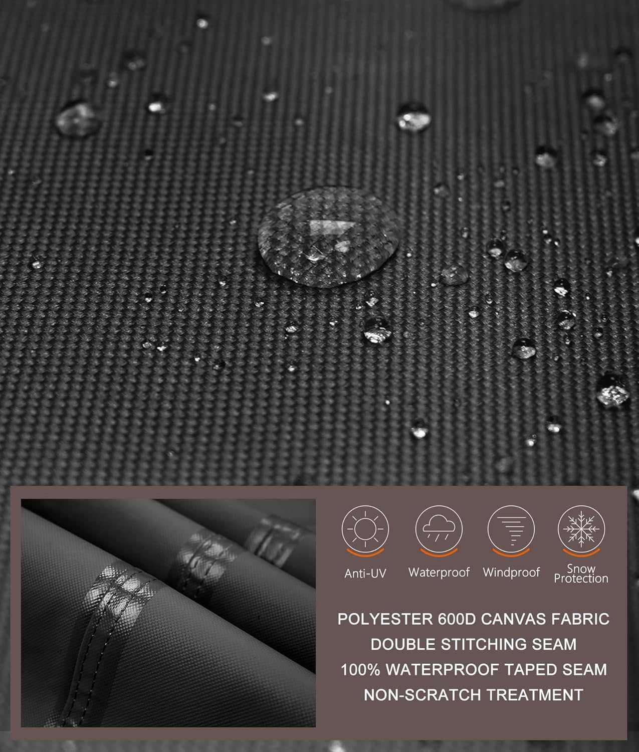 ULTCOVER Waterproof Grill Cover 32 inch, Heavy Duty BBQ Cover for 2 Burners Outdoor Gas Barbecue Grill, Black